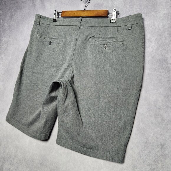 Hawker Rye Shorts Mens 38 Heather Stretch Casual Chino Pockets 11 Inseam Classic - Picture 7 of 13